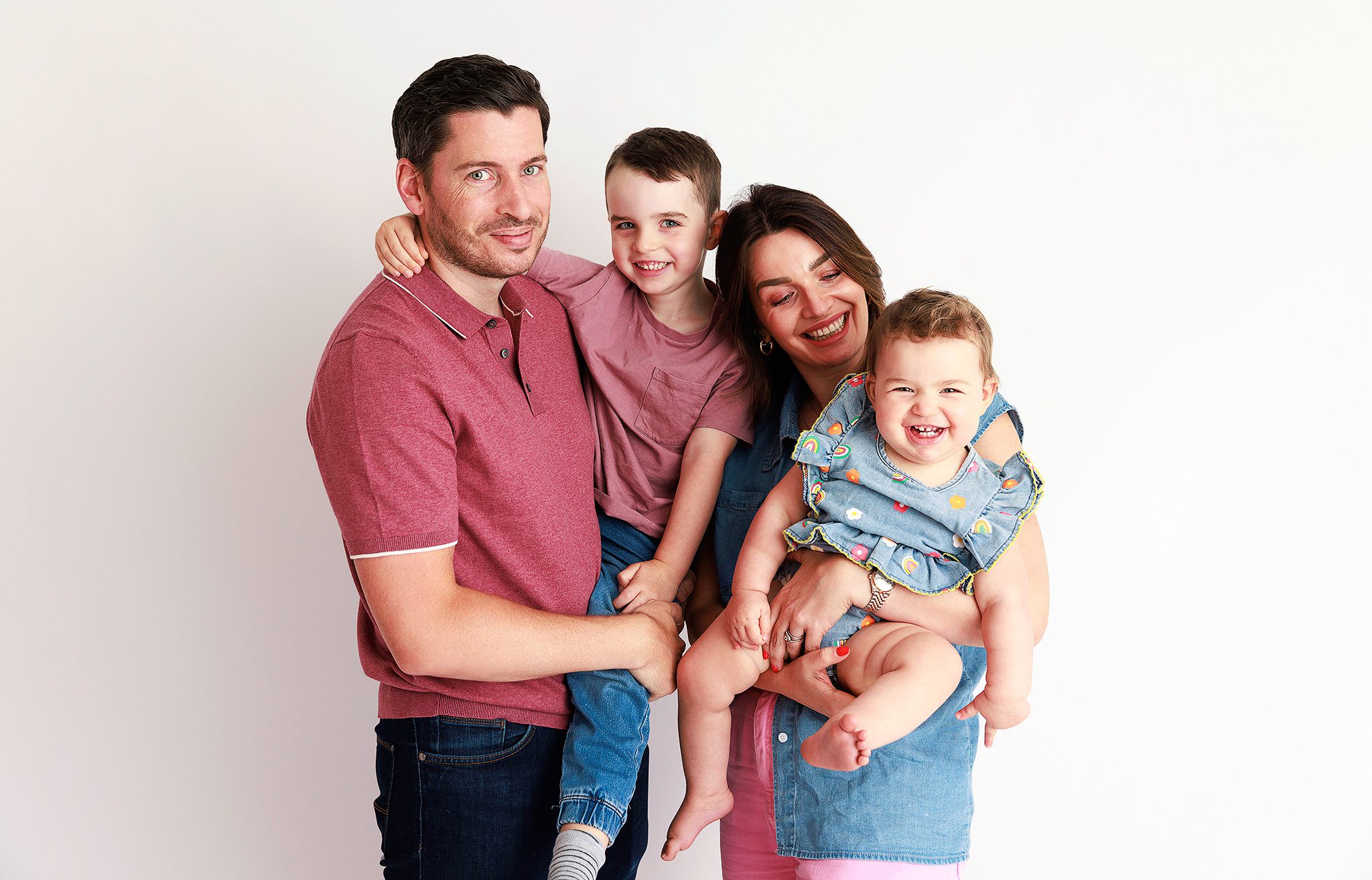 Family studio photoshoot for a 1st birthday in Surrey